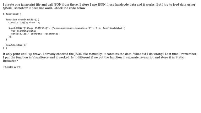Is there any different calling JSON directly from visualforce page and javascript Static Resource? смотреть онлайн