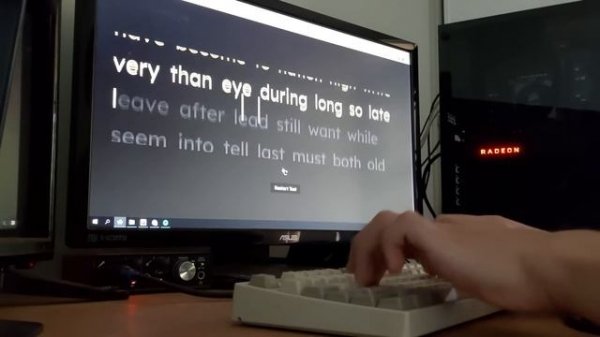 250 WPM Monkey Type with Handcam