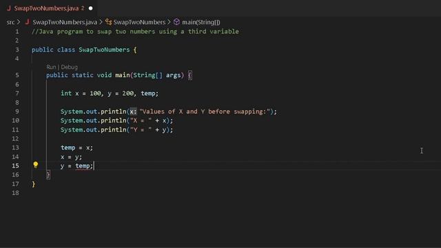 Java Program To Swap Two Numbers Using A Third Variable ( No talk, just code) смотреть онлайн