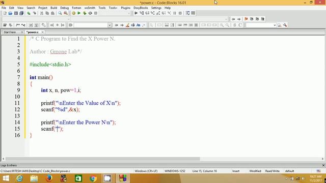 C Program to Find X Power N || By Gmone Lab смотреть онлайн