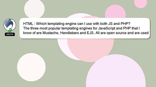 HTML : Which templating engine can I use with both JS and PHP? смотреть онлайн