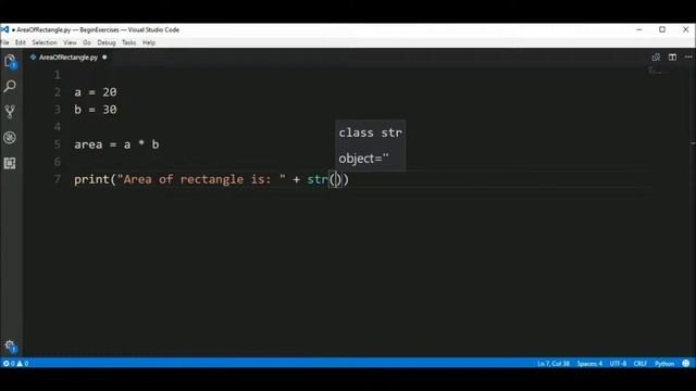area of rectangle in python ? смотреть онлайн