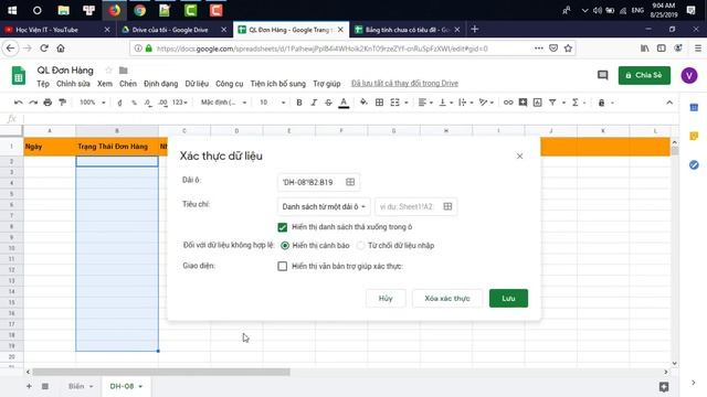 Tạo danh sách thả xuống và đổ màu trong Google Sheets смотреть онлайн
