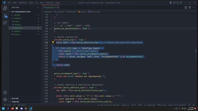 Adding Assignment Expressions To The AST - Programming Language From Scratch смотреть онлайн