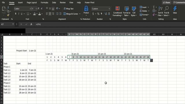 Gantt Chart Excel tutorial: How to make a dynamic Gantt chart template in Excel which is reusable. смотреть онлайн