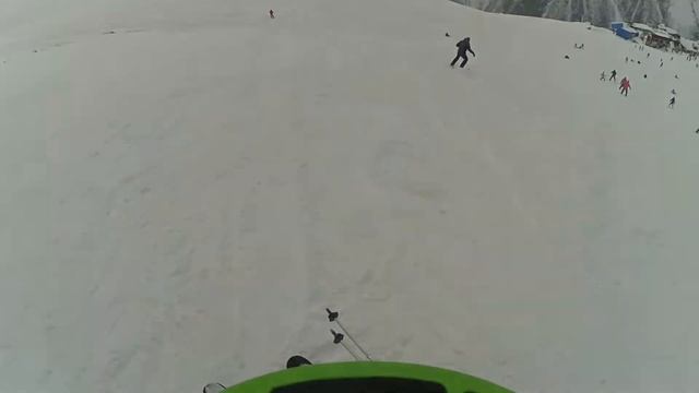 Домбай 5 февраля 2018 год. Учебный склон.