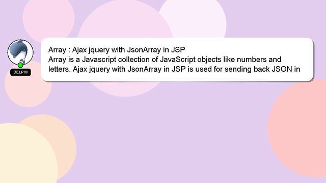 Array : Ajax jquery with JsonArray in JSP смотреть онлайн
