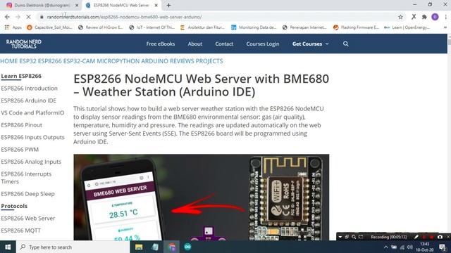 Web Server menggunakan NodeMCU (ESP8266-12F) смотреть онлайн