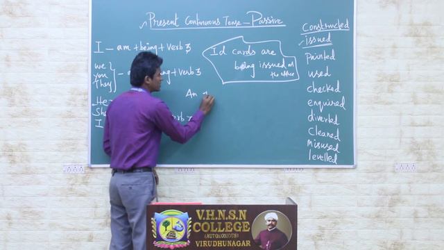 Present Continuous - Passive Voice | Tenses | Structures of English | V.H.N.S.N.College (Autonomous смотреть онлайн