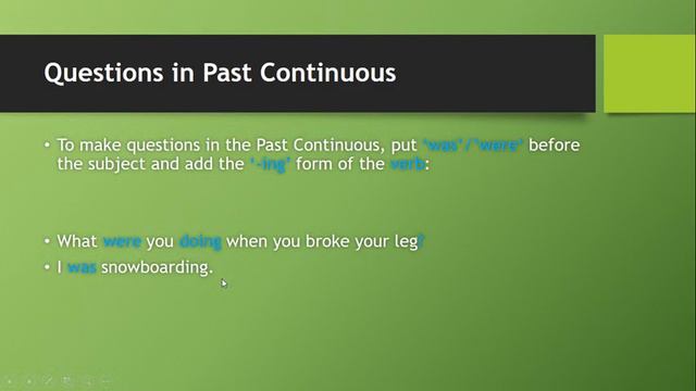 Past Continuous in Question form смотреть онлайн