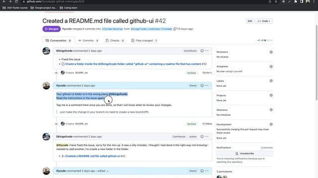 Git and Github training #6: Github UI - Reviews (& branch, pull requests, linking issues continued) смотреть онлайн