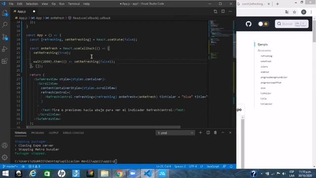 Refresh Control react native смотреть онлайн