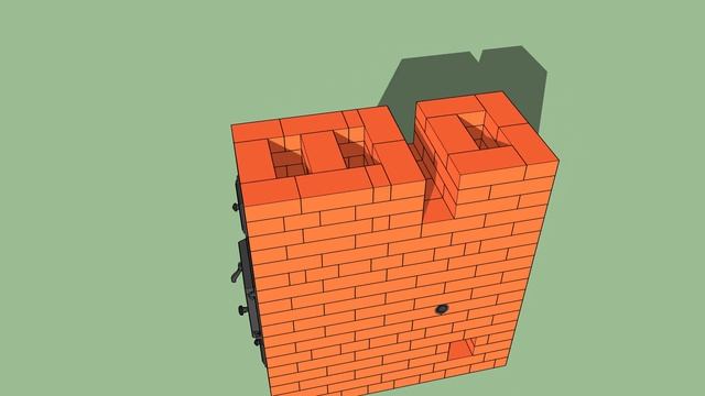 Печь для мастерской. Проект печи в скетчап. смотреть онлайн