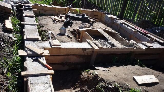 Фундамент. Каркасная баня. смотреть онлайн