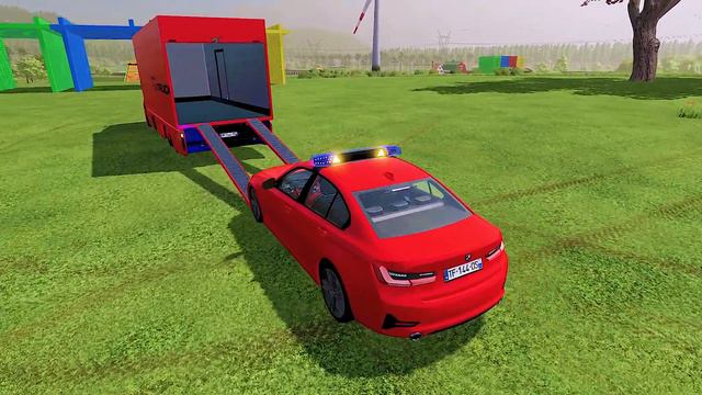 TRANSPORT OF COLORS AND BMW, MERCEDES SPRINTER WITH MERCEDES ELECTRIC TRUCKS - Farming Simulator 22 смотреть онлайн