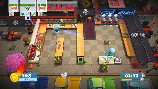 Overcooked! 2 - Lvl 1-3 | Solo Gameplay 3 Stars (Nintendo Switch) смотреть онлайн