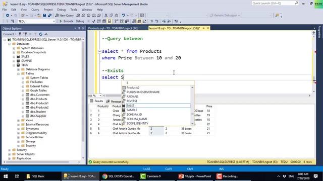 SQL căn bản - Bài 18: Toán tử IN, BETWEEN và ANY смотреть онлайн
