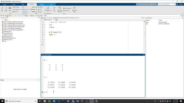 Matlab - Matrix Inverse смотреть онлайн
