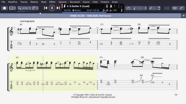 AC/DC - HELLS BELLS - Guitar Solo Tutorial (Tab + Sheet Music) смотреть онлайн