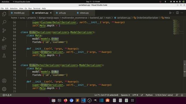Multivendor Ecommerce Website in Django ReactJs||Order & Order Items API #8||Override queryset DRF смотреть онлайн