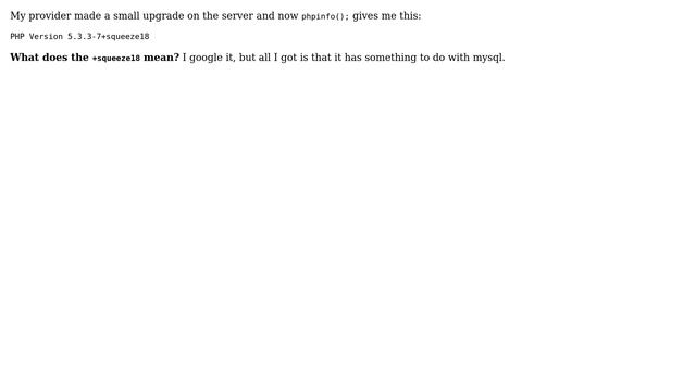 DevOps & SysAdmins: PHP Version 5.3.3-7+squeeze18 смотреть онлайн