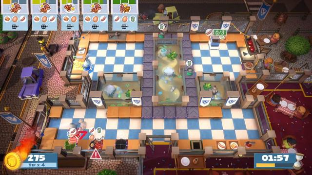 Overcooked! All You Can Eat - World Food Festival - Level 2-3 - 4 Stars - 2 Player co-op смотреть онлайн