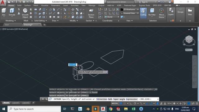 Convert 2D to 3D objects in AutoCAD |AutoCAD 2D to 3D conversion |How To Convert 2d to 3d In AutoCA смотреть онлайн