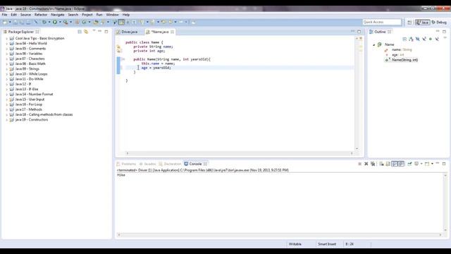 Learn Java - Beginner 29 - Constructors смотреть онлайн