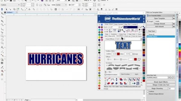 Text Effects | 3 Color Live Text | TRW Design Wizard 5.0 Pro Vector Software for CorelDRAW