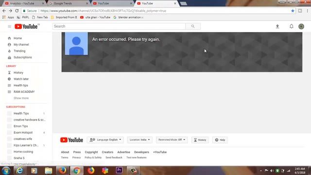 How to YouTube solve the problem#500 Internal Server Error #what happen on youtube @3/04/2018 ? смотреть онлайн