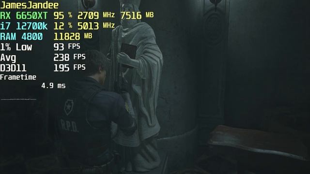 Resident Evil 2 RE2 Ultra RX 6650 XT i7 12700k смотреть онлайн