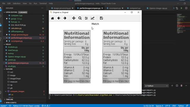Checking for quality in Food labels. Using Python and Open CV to compare food nutrition labels. смотреть онлайн
