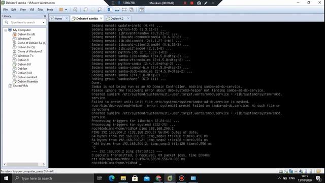 samba Debian 9 VMware смотреть онлайн