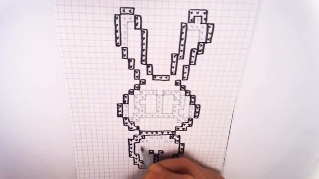 РИСУНКИ ПО КЛЕТОЧКАМ - ЗАЙКА -| Pixel Art - Простые рисунки животные смотреть онлайн