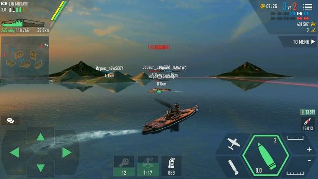Battle of warships Naval Blitz 1.66.11 : MusashI "He He He" смотреть онлайн