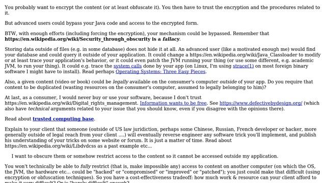 Software Engineering: How to prevent copy of my Java application's local multimedia content? смотреть онлайн