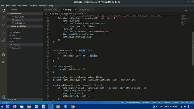 Facebook style load on scroll | Debounce implementation from scratch! | Part - 3 | In Tamil смотреть онлайн