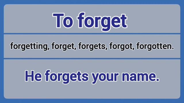 Irregular Verb - to forget (forgetting, forget, forgets, forgot, forgotten). смотреть онлайн