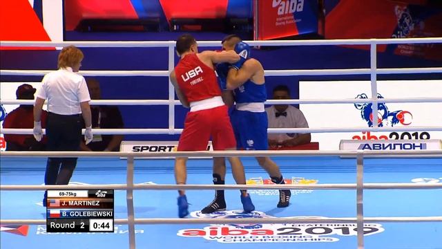 Round of 32 (75kg) MARTINEZ Javier (USA) vs GOLEBIEWSKI Bartosz (POL) /AIBA World 2019 смотреть онлайн
