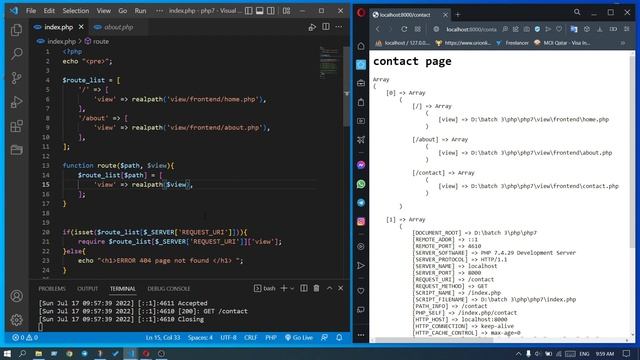 raw PHP: 7 create a web page routing like Laravel part1 смотреть онлайн