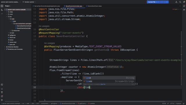 Spring Boot Server Sent Events Example | Unidirectional Streams | Tech Primers смотреть онлайн