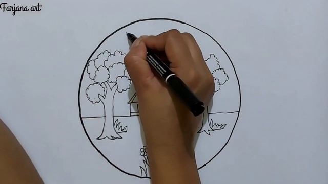 Easy Way Beautifull Scenery Drawing | How To Draw a Beautifull Sunset #beautifulldrawing смотреть онлайн