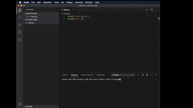 Install python packages using visual studio code terminal - how to install package using pip? смотреть онлайн