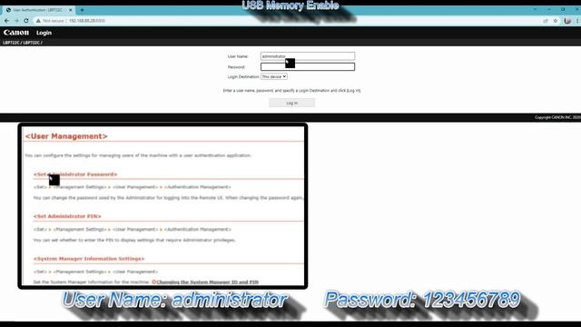 imageCLASS LBP722Cdw Useful Info for User(part3) Admin Login, Custom Menu, USB Memory Print, Manual смотреть онлайн