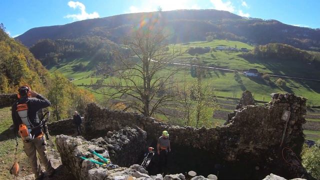 Castle Neu-Falkenstein near Balsthal Switzerland - the castle club at the autumn cleanup 4k смотреть онлайн