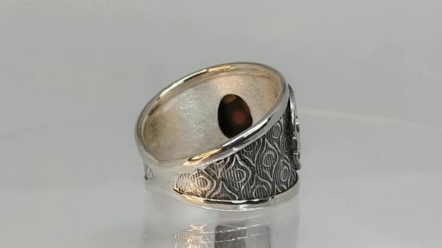 Индийское серебряное кольцо с мадагаскарской океанической яшмой 3.84ct, лампы смотреть онлайн