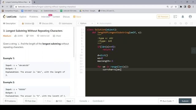 Longest Substring Without Repeating Characters(LEETCODE) смотреть онлайн