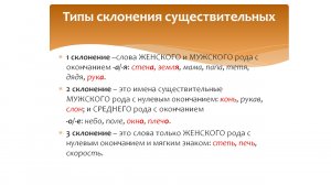 Склонения имен существительных. Правописание безударных окончаний. Программа Эльконина-Давыдова.