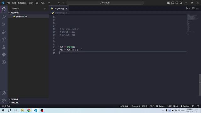 Python: reverse number program смотреть онлайн