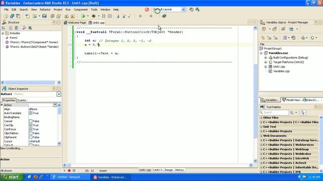 Learning to program C++ 2 - Variables - C++ Builder XE2 смотреть онлайн